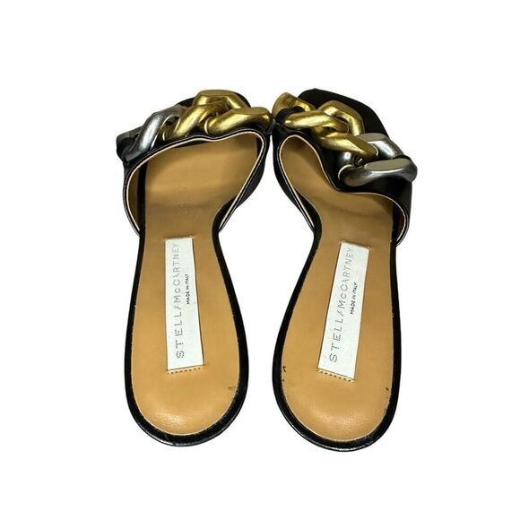 Stella McCartney Falabella Chain Mules in black sz 37.5 - Picture 8 of 9